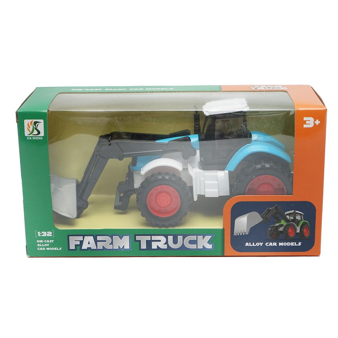 Blue tractor with snow plow, 175x65x80mm toy for children aged 3 and up